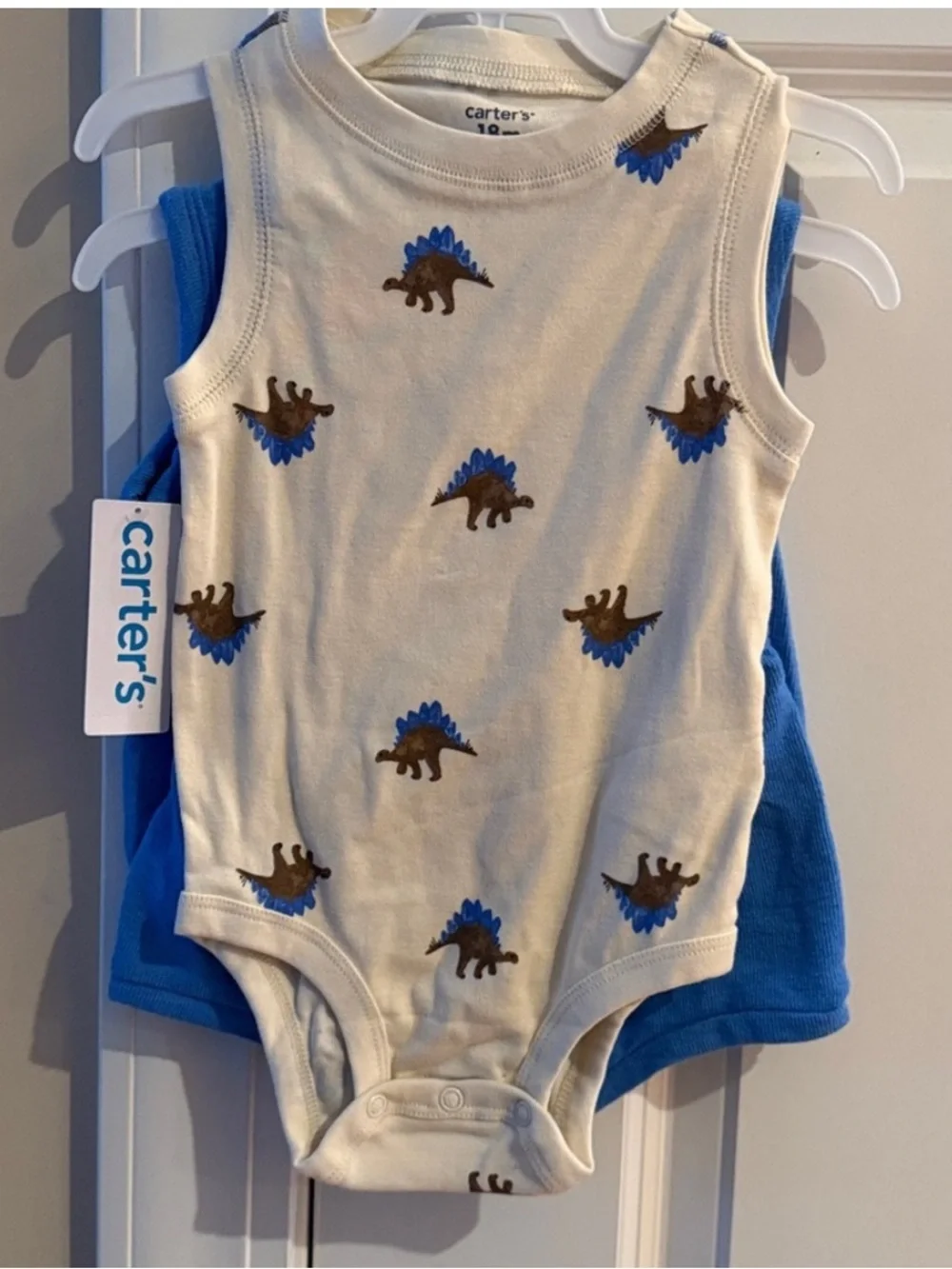NWT Carter's Dinosaur Tank Top Bodysuit Shorts Outfit 3PC Set 18 Months Baby Boy